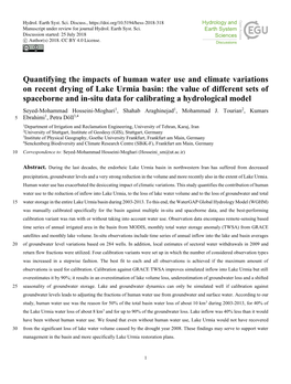 Quantifying the Impacts of Human Water Use and Climate Variations On