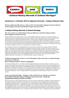 – Cultural History Records & Cultural Heritage?