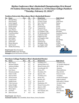 Skyline Conference Men's Basketball Championships First Round #4