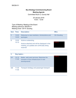 BSCB-011 Bus Strategy Commissioning Board Meeting Agenda