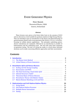 Event Generator Physics