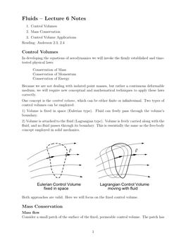 Fluids – Lecture 6 Notes 1