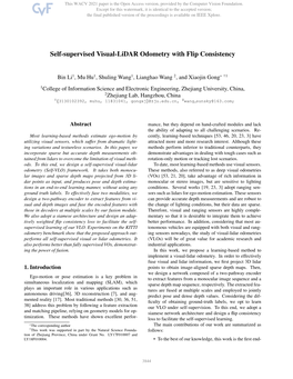 Self-Supervised Visual-Lidar Odometry with Flip Consistency