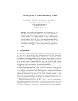 Learning with Random Learning Rates