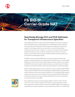 BIG-IP Carrier-Grade NAT Carrier-Grade NAT