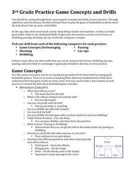 3Rd Grade Practice Game Concepts and Drills