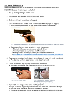 Sig Sauer P220 Basics (Make Necessary Adjustments for Left Handed Shooter and Other Gun Models