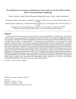 The Equilibrium Size-Frequency Distribution of Small Craters Reveals the Effects of Distal Ejecta on Lunar Landscape Morphology