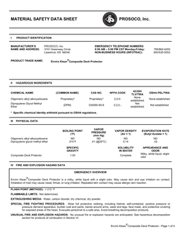 MATERIAL SAFETY DATA SHEET PROSOCO, Inc