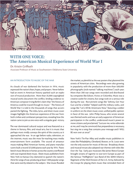 WITH ONE VOICE: the American Musical Experience of World War I Dr