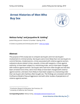 Arrest Histories of Men Who Buy Sex