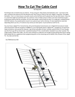 How to Cut the Cable Cord by Doug Clark