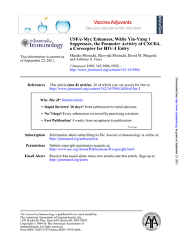 A Coreceptor for HIV-1 Entry CXCR4, Suppresses, the Promoter Activity Of