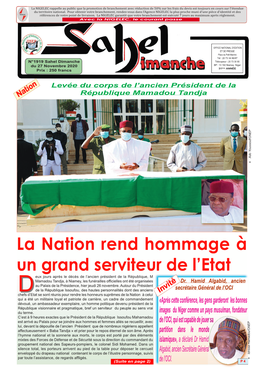 La Nation Rend Hommage À Un Grand Serviteur De L'etat