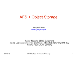 AFS + Object Storage