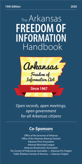 Arkansas Freedom of Information Handbook, 19Th Edition