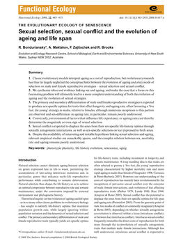 Sexual Selection, Sexual Conflict and the Evolution of Ageing and Life Span