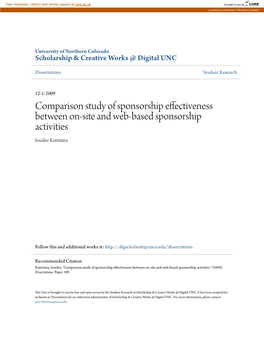 Comparison Study of Sponsorship Effectiveness Between On-Site and Web-Based Sponsorship Activities Issadee Kutintara