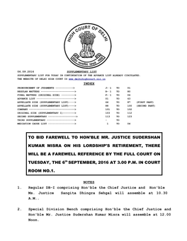 To Bid Farewell to Hon'ble Mr. Justice Sudershan Kumar