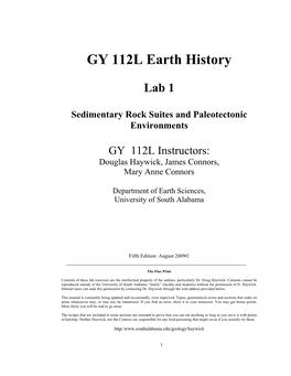 GY 112L Earth History