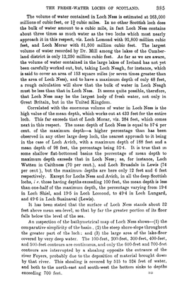 The Volume of Water Contained in Loch Ness Is Estimated at 263,000 Millions of Cubic Feet, Or 13/ 4Cubi C Miles