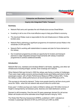 Network Rail Owns and Operates the Rail Infrastructure Across Great Britain