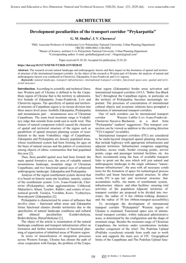 ARCHITECTURE Development Peculiarities of the Transport Corridor
