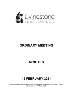 Minutes of Ordinary Meeting