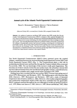 Annual Cycle of the Atlantic North Equatorial Countercurrent