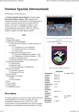 La Stazione Spaziale Internazionale