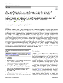 Allele-Specific Expression and High-Throughput Reporter Assay