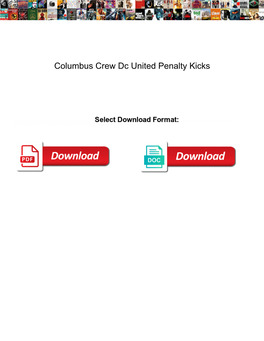 Columbus Crew Dc United Penalty Kicks