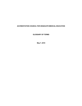 Accreditation Council for Graduate Medical Education