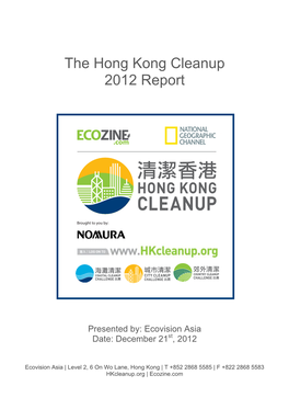 The Hong Kong Cleanup 2012 Report