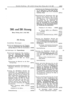 280. Und 281. Sitzung