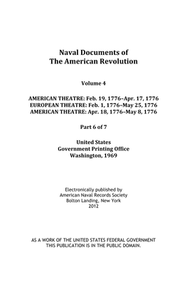 Naval Documents of the American Revolution, Volume 4, Part 6