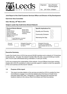 Leeds City Credit Union Branch Network.Pdf