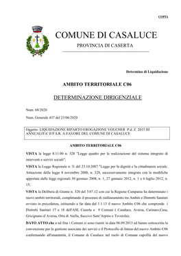 Comune Di Casaluce Provincia Di Caserta ______