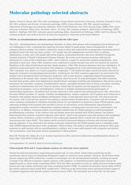 Molecular Pathology Selected Abstracts