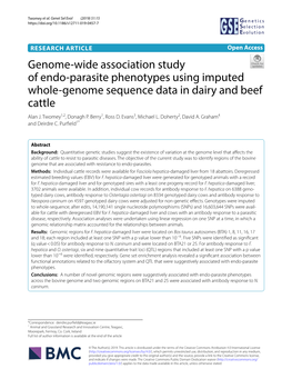 Genome-Wide Association Study of Endo-Parasite Phenotypes Using