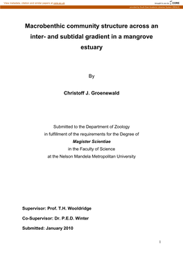 Macrobenthic Community Structure Across an Inter- and Subtidal Gradient in a Mangrove Estuary