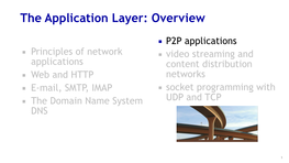 The Application Layer: Overview