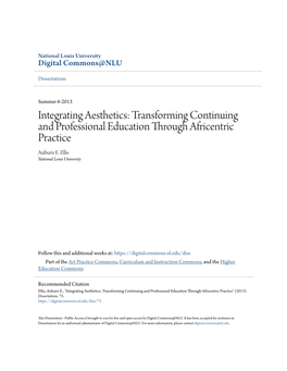 Integrating Aesthetics: Transforming Continuing and Professional Education Through Africentric Practice Auburn E