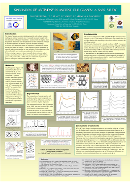 Speciation of Antimony in Ancient Tile Glazes: a Xafs Study