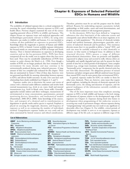 Exposure of Selected Potential Edcs in Humans and Wildlife