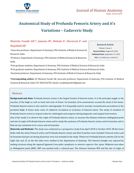 Anatomical Study of Profunda Femoris Artery and It's Variations