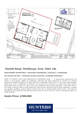 Flawith Road, Tholthorpe, York, YO61 1SL Guide Price: £300,000