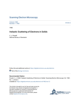 Inelastic Scattering of Electrons in Solids