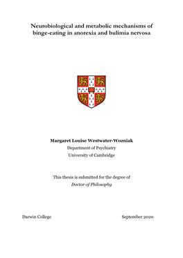 Neurobiological and Metabolic Mechanisms of Binge-Eating in Anorexia and Bulimia Nervosa