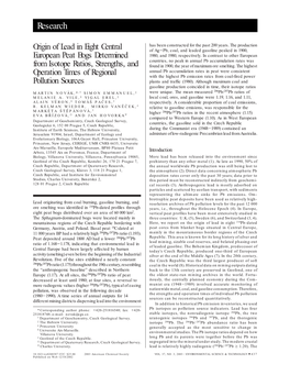 Research Origin of Lead in Eight Central